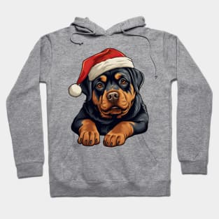 Christmas Peeking Rottweiler Dog Hoodie